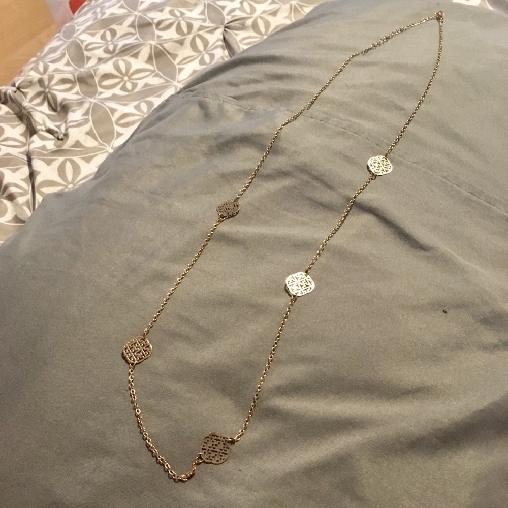 Forever 21 Gold Medallion Long Necklace
